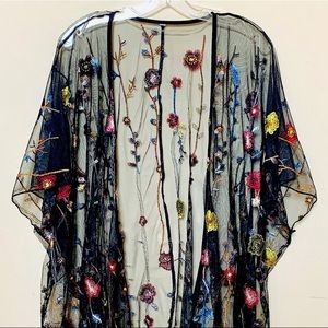 Embroidered Flower Shaul